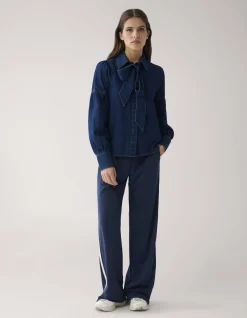 Shoeby Denim Blouse Donkerblauw By Mieke<DAMES Blouses