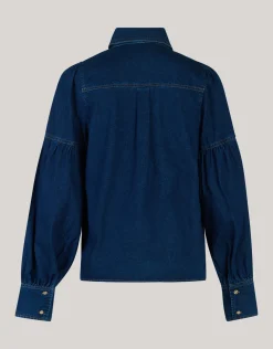 Shoeby Denim Blouse Donkerblauw By Mieke<DAMES Blouses