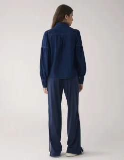 Shoeby Denim Blouse Donkerblauw By Mieke<DAMES Blouses