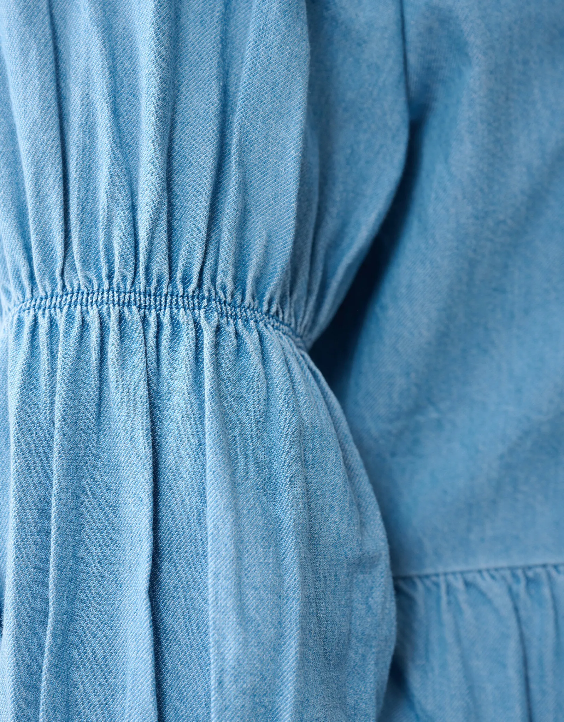 Shoeby Denim Bow Blouse Blauw<DAMES Blouses