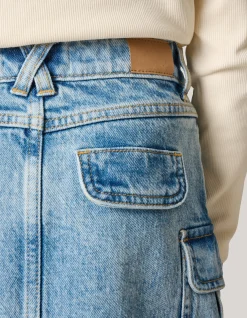 Shoeby Denim Cargo Rok Blauw< Rokken
