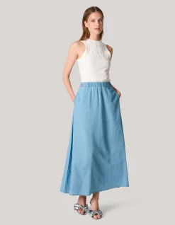 Shoeby Denim Maxi Rok<DAMES Rokken