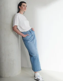 Shoeby Denim Midi Rok<DAMES Rokken