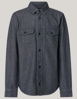 Shoeby Denim Overhemd Donkergrijs< Overhemden