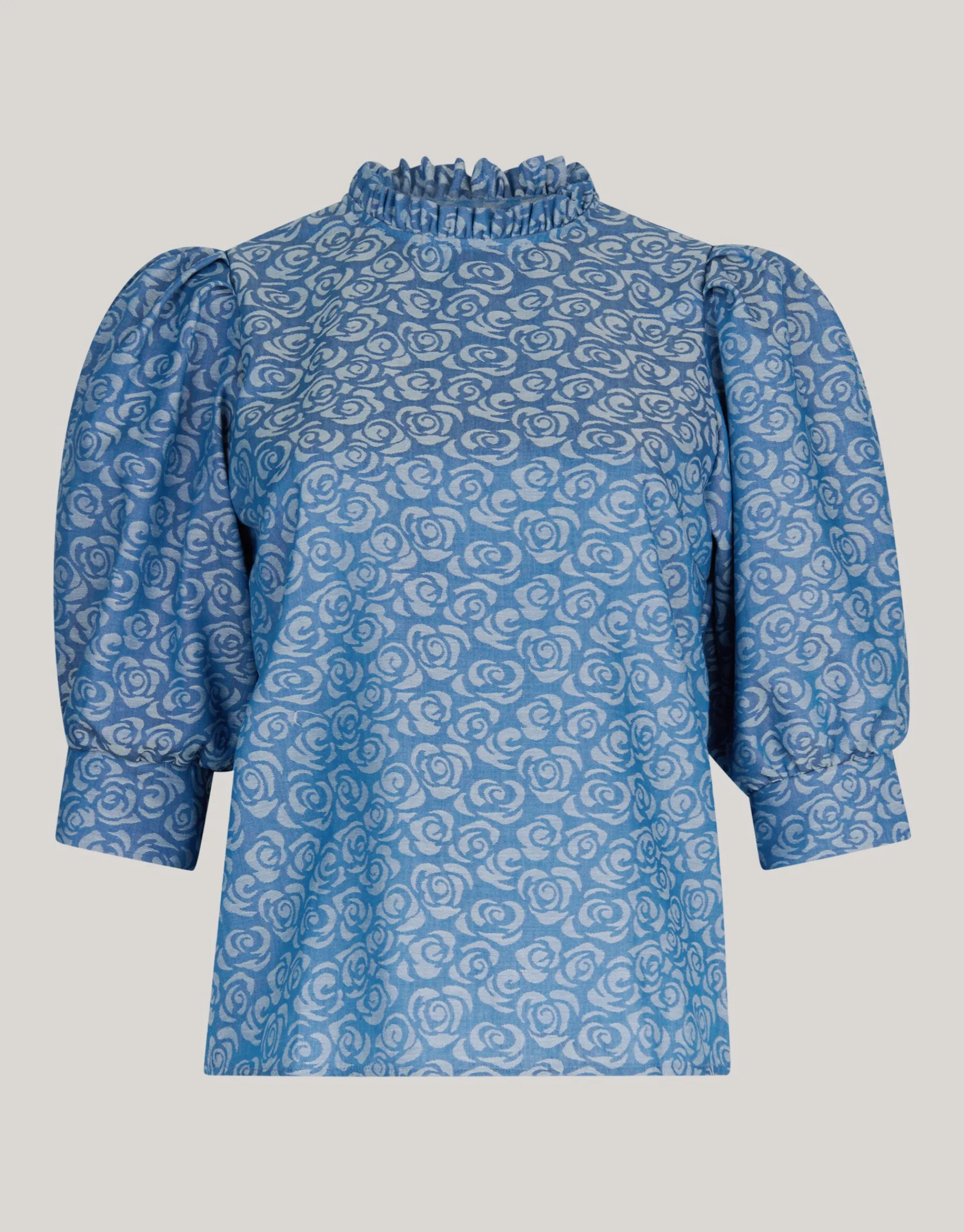 Shoeby Denim Printed Top Blauw<DAMES Tops