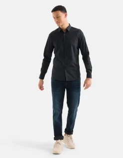 Shoeby Diagonaal Overhemd Zwart<Heren Overhemden