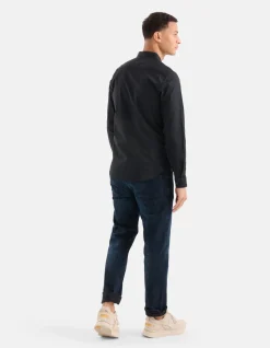 Shoeby Diagonaal Overhemd Zwart<Heren Overhemden