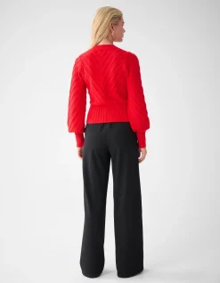 Shoeby Diagonaal Trui Rood<DAMES Truien En Sweaters