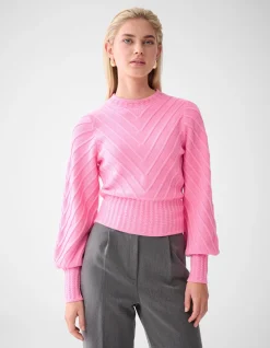 Shoeby Diagonaal Trui Roze<DAMES Truien En Sweaters