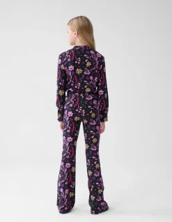 Shoeby Doodle Print Rib Flared Legging Zwart< Broeken