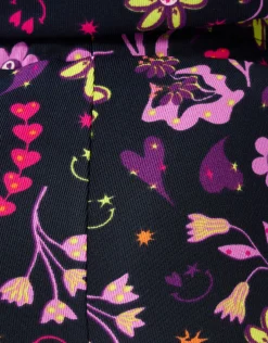 Shoeby Doodle Print Rib Flared Legging Zwart< Broeken