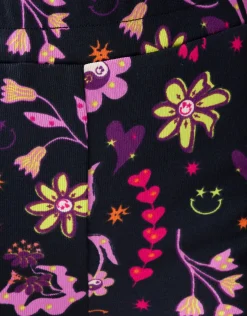 Shoeby Doodle Print Rib Flared Legging Zwart< Broeken