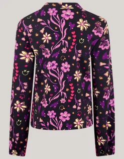 Shoeby Doodle Print Top Zwart< Tops Lange Mouw