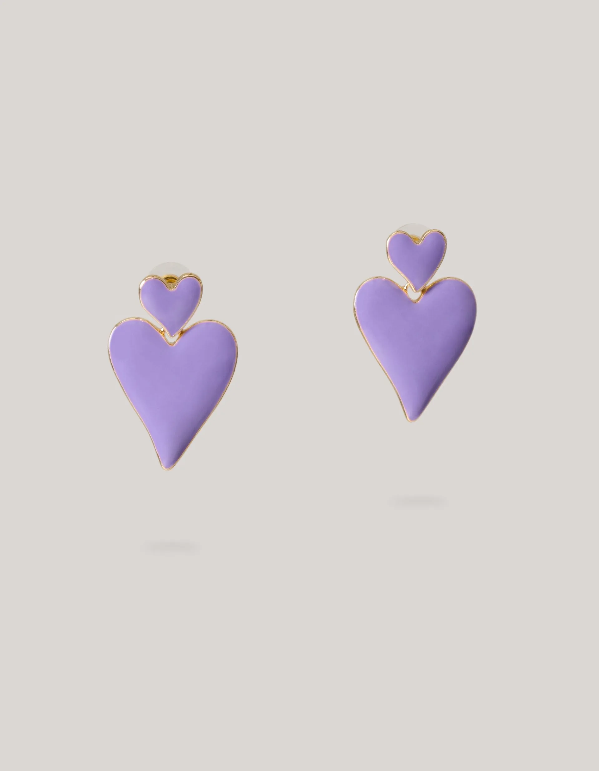 Shoeby Double Heart Oorbellen Paars<DAMES Sieraden