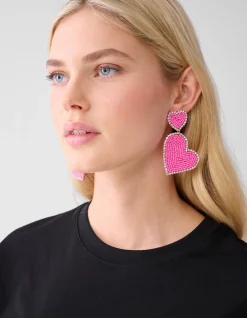Shoeby Double Heart Oorbellen Roze<DAMES Sieraden
