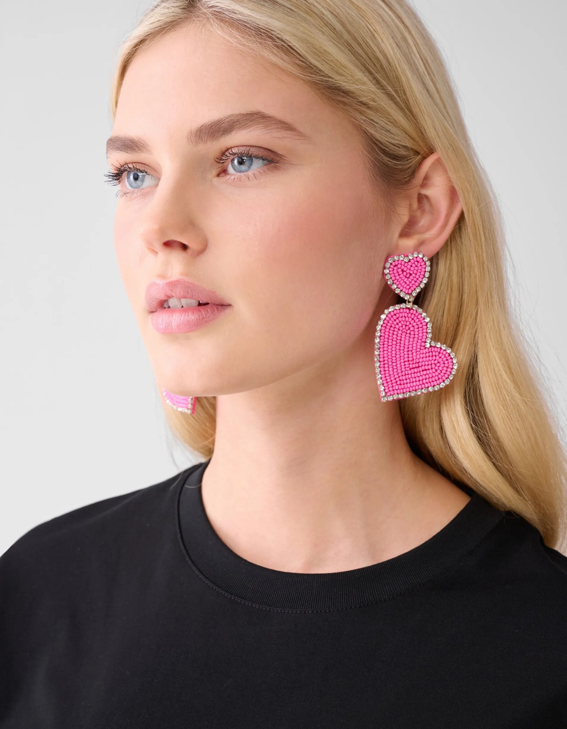 Shoeby Double Heart Oorbellen Roze<DAMES Sieraden