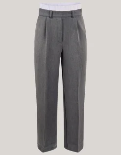 Shoeby Double Waistband Jogger Donkergrjis<DAMES Broeken