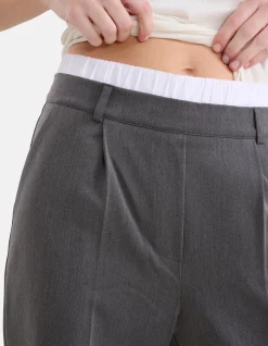 Shoeby Double Waistband Jogger Donkergrjis<DAMES Broeken