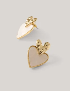 Shoeby Dubbele Hart Oorbellen Goud<DAMES Sieraden