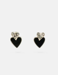Shoeby Dubbele Hart Oorbellen Zilver<DAMES Sieraden