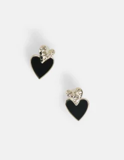 Shoeby Dubbele Hart Oorbellen Zilver<DAMES Sieraden