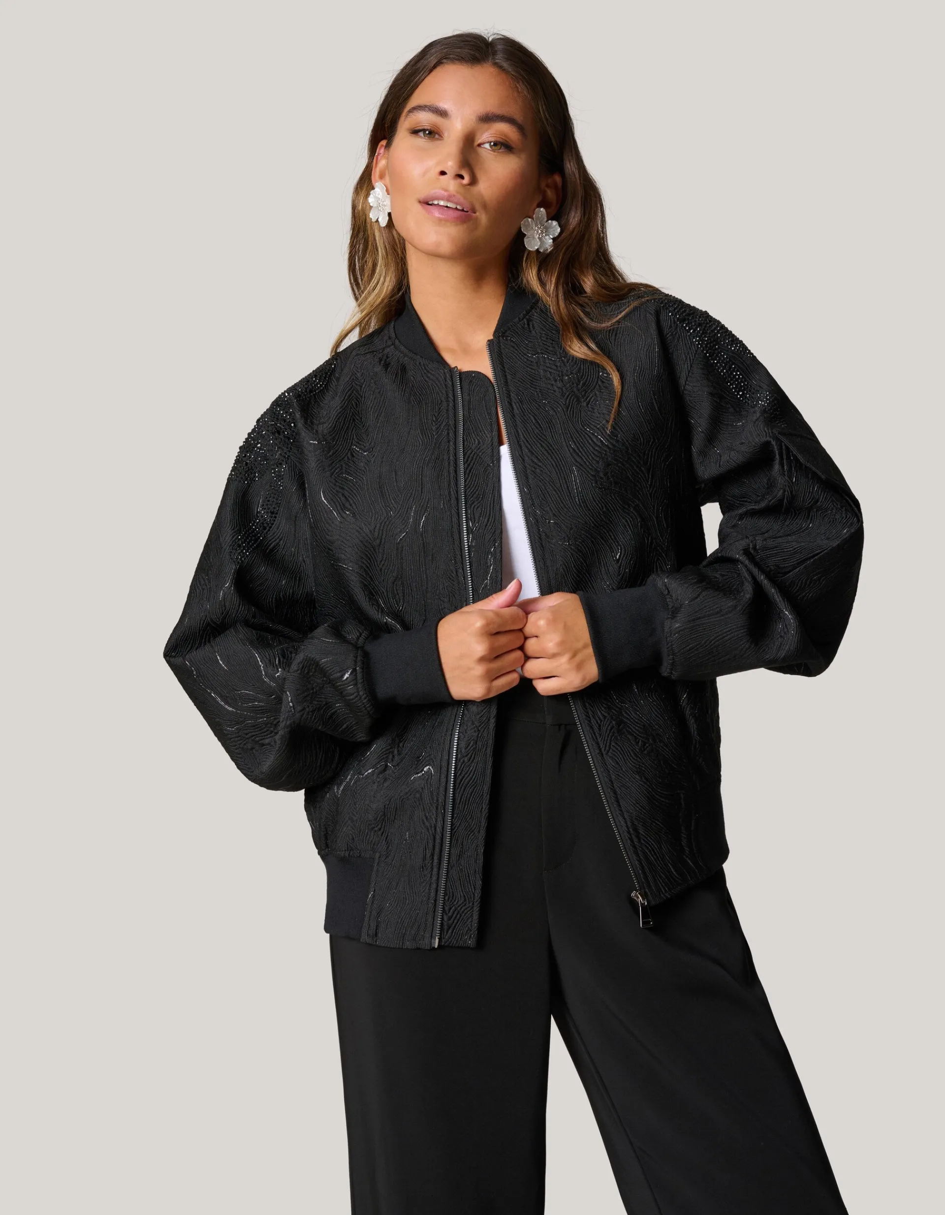 Shoeby Embellished Bomber Zwart<DAMES Jacks