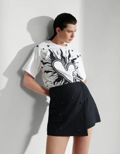 Shoeby Embellished Cargo Skort Zwart<DAMES Shorts|Rokken