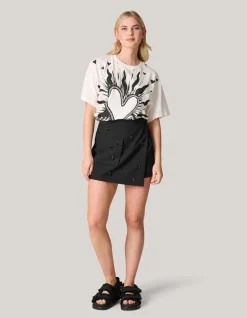 Shoeby Embellished Cargo Skort Zwart<DAMES Shorts|Rokken