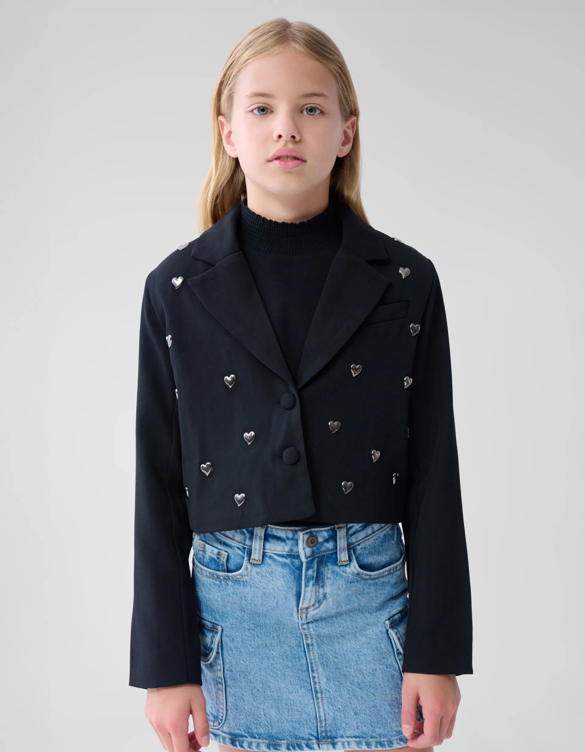 Shoeby Embellished Cropped Blazer Zwart< Blazers