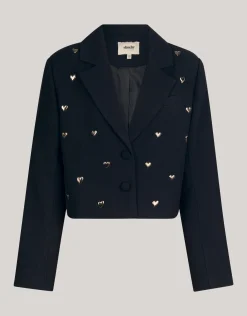 Shoeby Embellished Cropped Blazer Zwart< Blazers