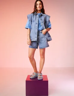 Shoeby Embellished Denim Gilet By Lizzy<DAMES Gilets