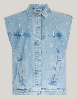 Shoeby Embellished Denim Gilet By Lizzy<DAMES Gilets