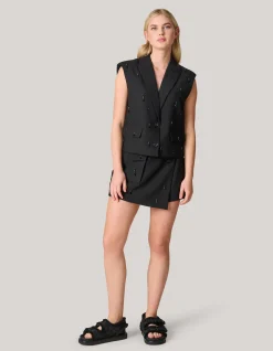 Shoeby Embellished Gilet Zwart<DAMES Gilets