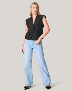 Shoeby Embellished Gilet Zwart<DAMES Gilets