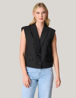 Shoeby Embellished Gilet Zwart<DAMES Gilets