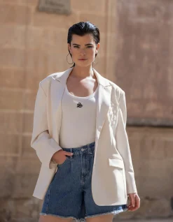 Shoeby Embellished Oversized Blazer Gebroken Wit<DAMES Blazers