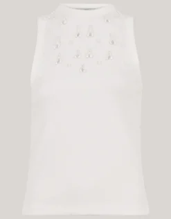 Shoeby Embellished Singlet Wit<DAMES Tops