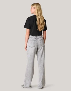 Shoeby Embellished Straight Fit Jeans Lichtgrijs<DAMES Jeans