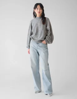 Shoeby Embellished Trui Grijs By Fred<DAMES Truien En Sweaters
