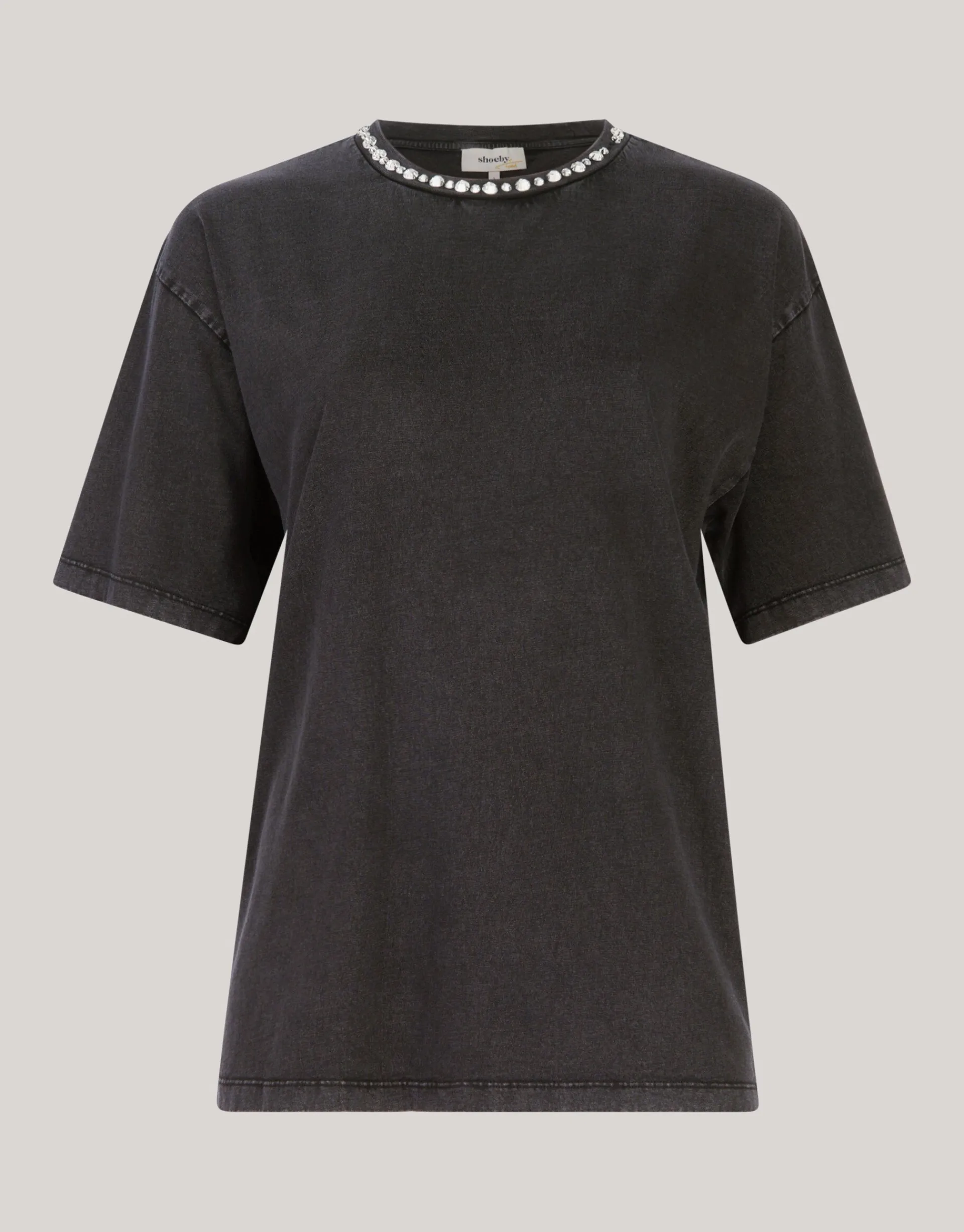 Shoeby Embellished T-shirt Donkergrijs By Fred<DAMES T-Shirts