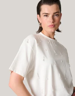 Shoeby Embellished T-shirt Wit<DAMES T-Shirts