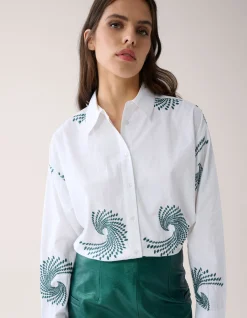 Shoeby Embroided Blouse Wit By Mieke<DAMES Blouses