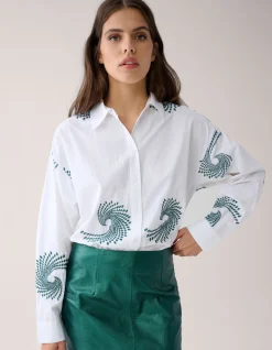 Shoeby Embroided Blouse Wit By Mieke<DAMES Blouses