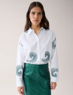 Shoeby Embroided Blouse Wit By Mieke<DAMES Blouses