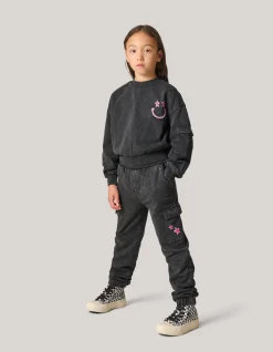 Shoeby Embroidered Sweater Donkergrijs< Sweaters En Hoodies