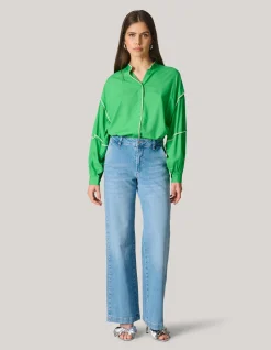 Shoeby Embroidery Blouse Groen<DAMES Blouses
