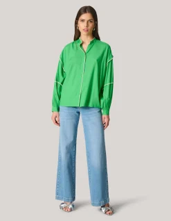 Shoeby Embroidery Blouse Groen<DAMES Blouses
