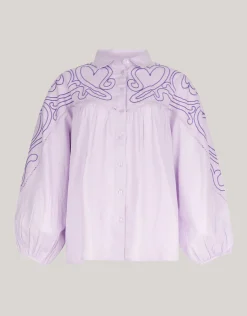 Shoeby Embroidery Blouse Paars<DAMES Blouses