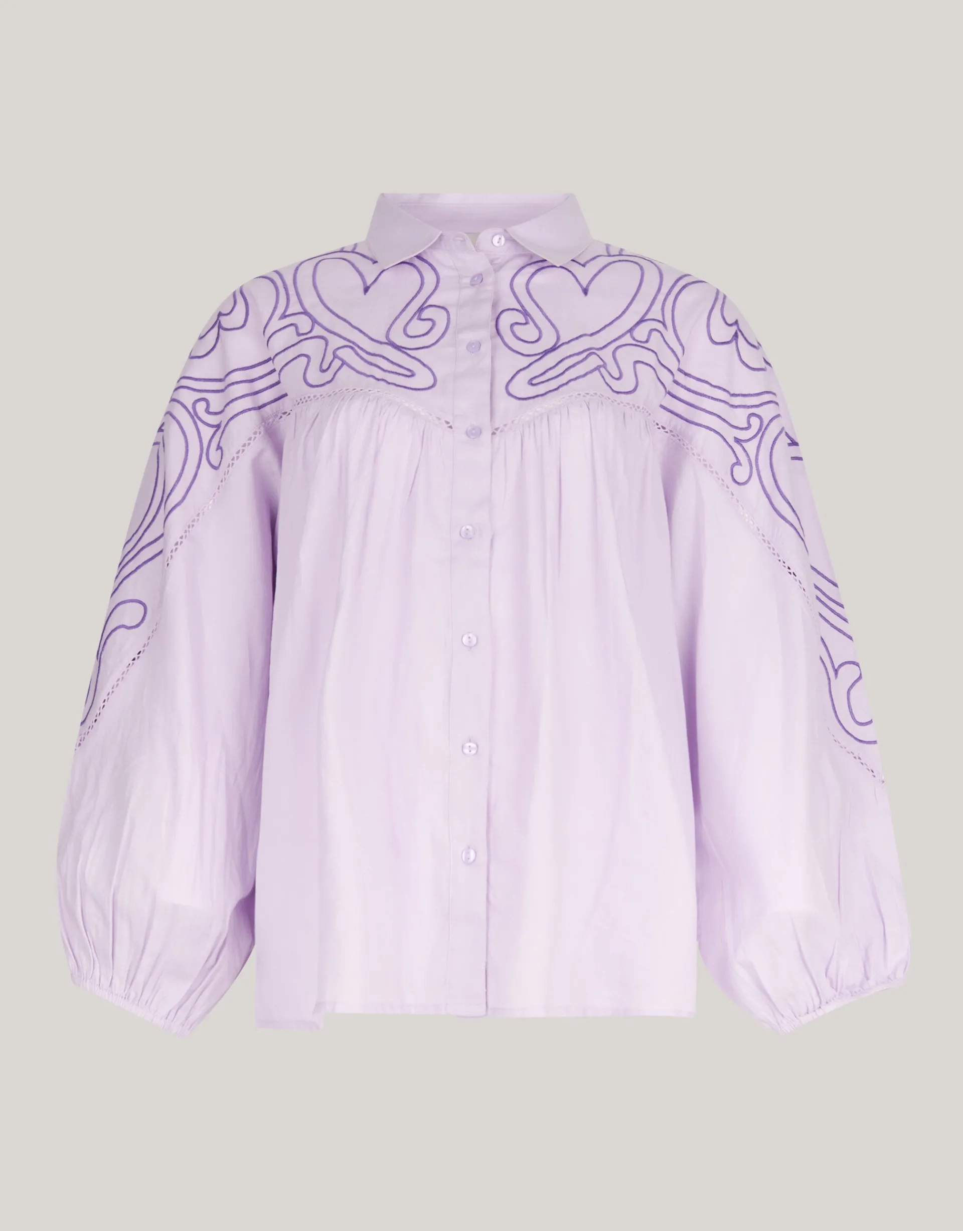 Shoeby Embroidery Blouse Paars<DAMES Blouses