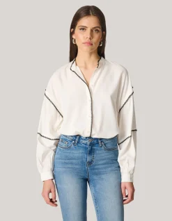 Shoeby Embroidery Blouse Wit<DAMES Blouses